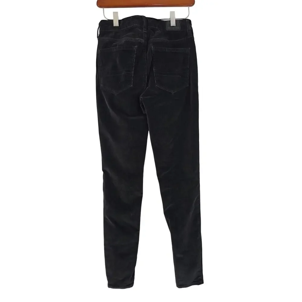 American Eagle High Rise Corduroy Legging Bottoms 2 Long Womens Black‎